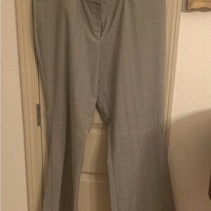 New York & Company Light Gray Plaid Dress Trousers
